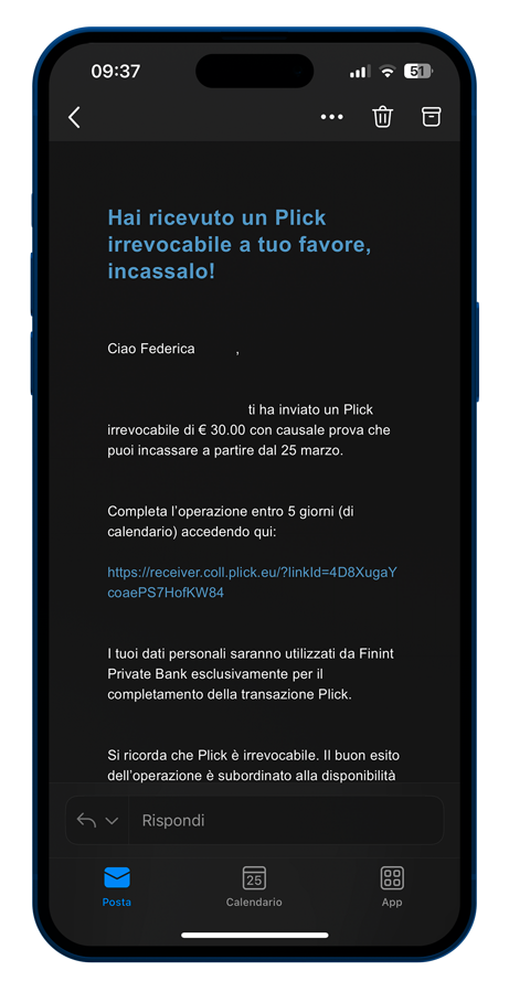 Mockup telefono Landind Plick 2025 Finint Private Bank 4